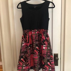 Style & Co Petite Black and Pink Dress, Size M